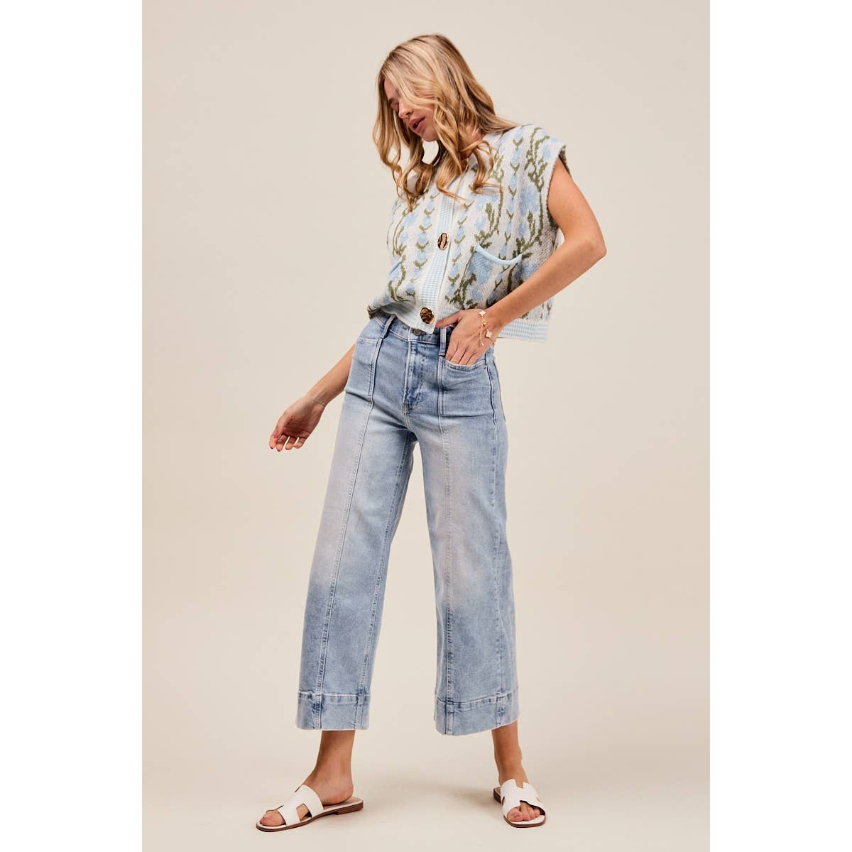 Easy Days Mid Rise Wide Leg Denim Jeans
