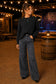 Grey Leopard Stretch Denim Wide Leg Jeans