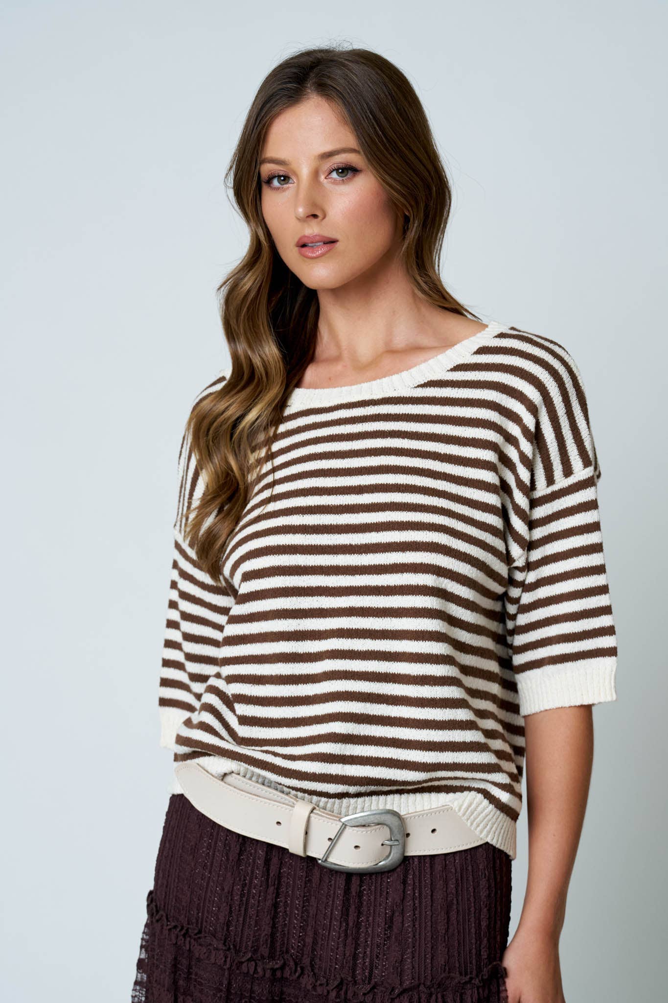 Brown Sugar & Cream Stripe Sweater