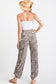 Leopard Print Split Side Pants