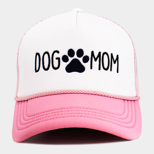 Dog Mom Embroidered Mesh Back Trucker Hat