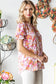 Floral Ruffle Neck Top