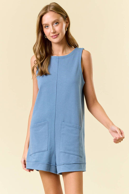 French Terry Sleeveless Romper