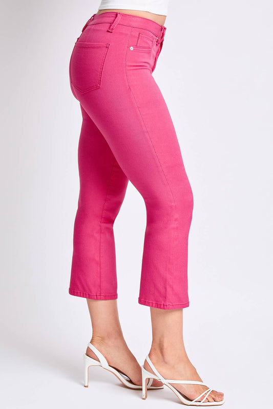 Hyperstretch Cropped Kick Flare Pants in French Pink