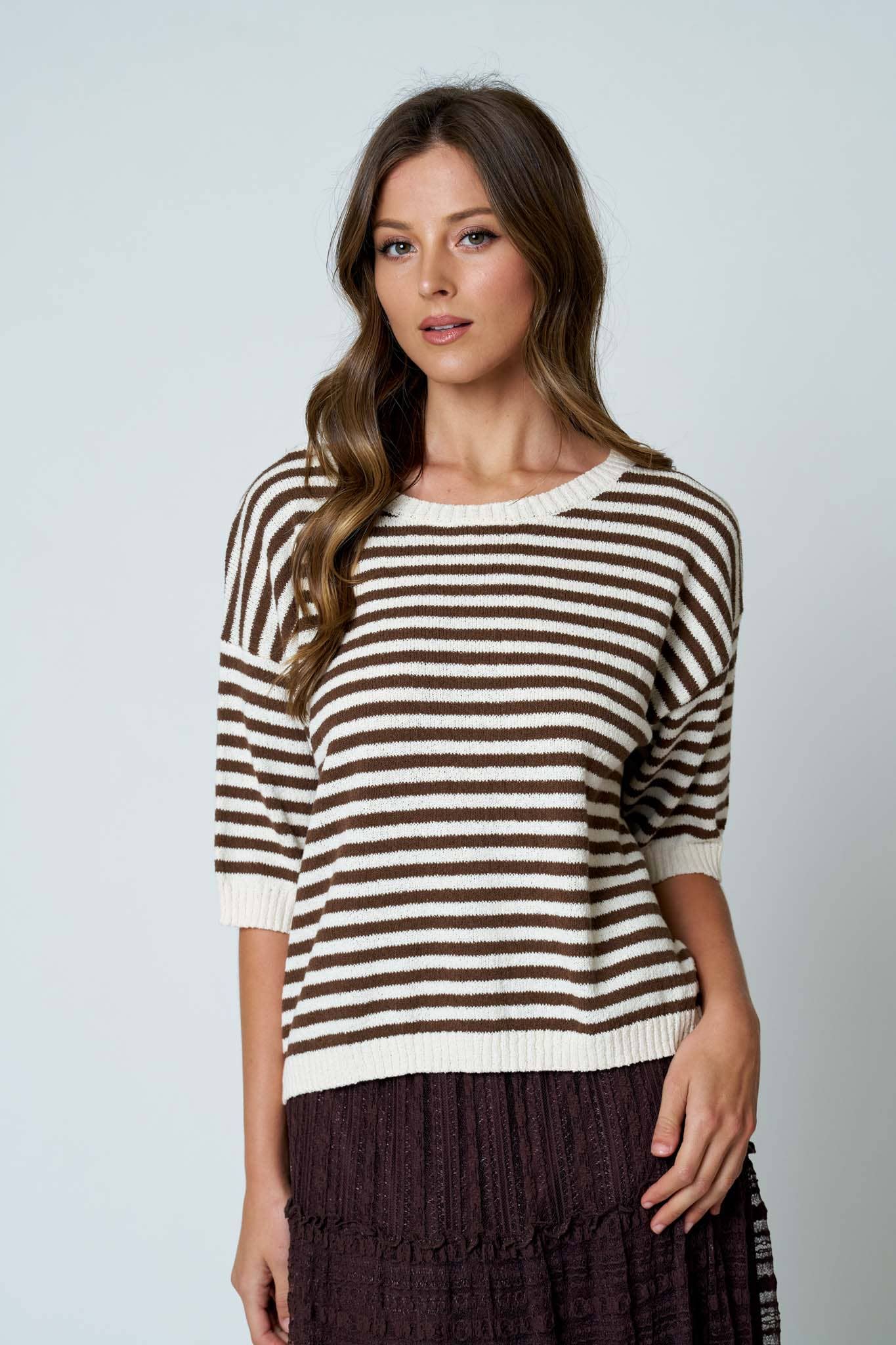 Brown Sugar & Cream Stripe Sweater