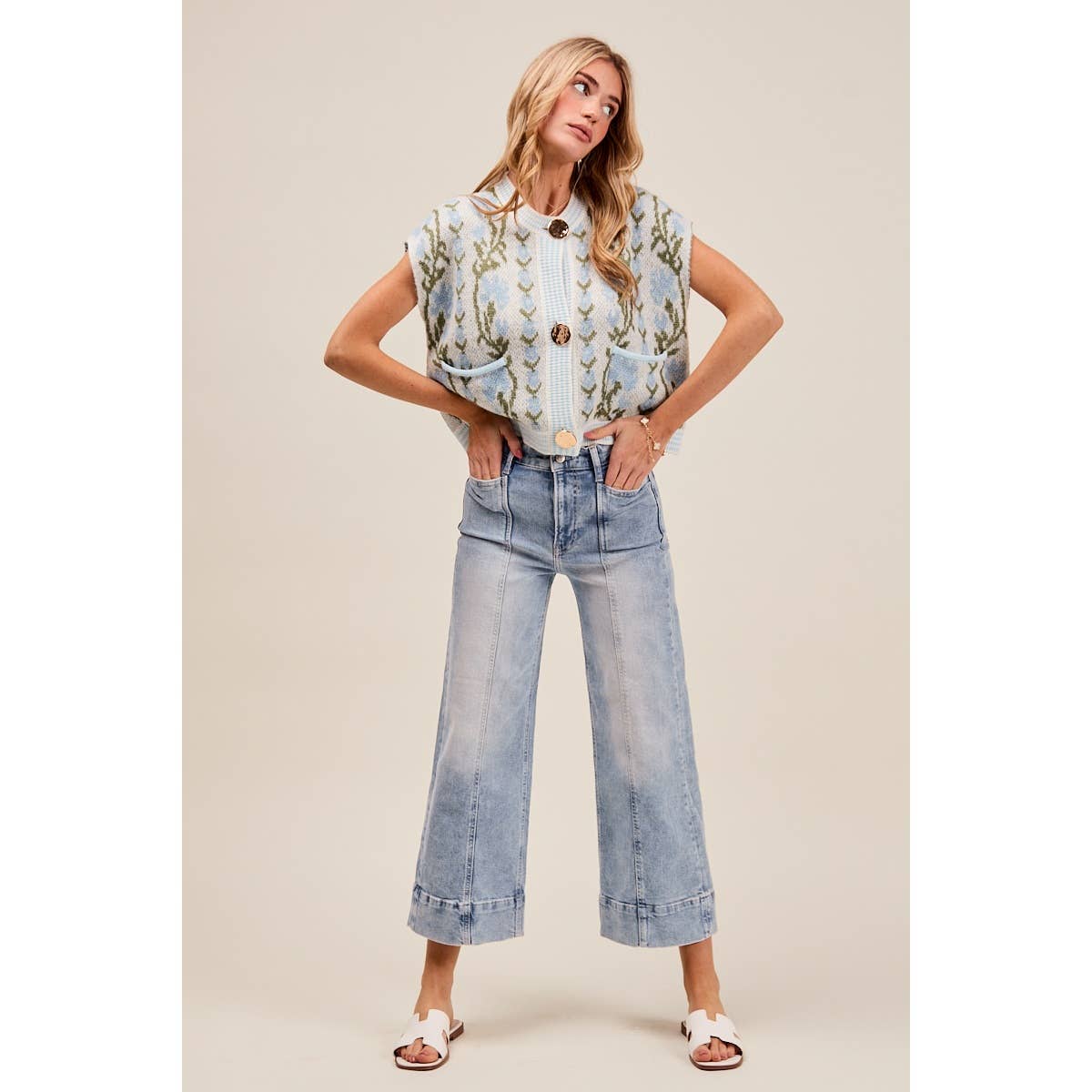 Easy Days Mid Rise Wide Leg Denim Jeans
