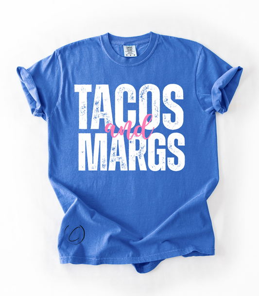 Tacos & Margs Neon Blue Tee