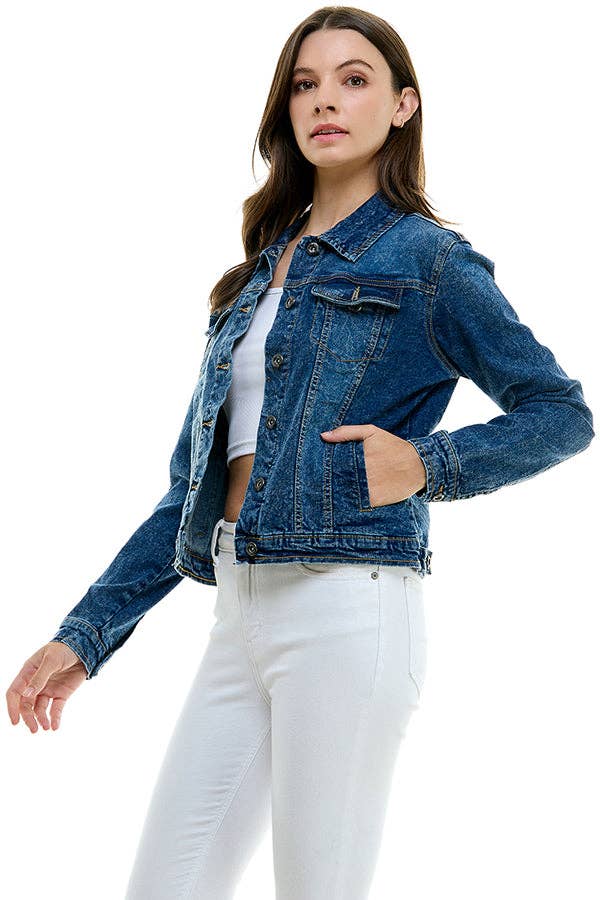 Casual Denim Jacket – Dark Wash
