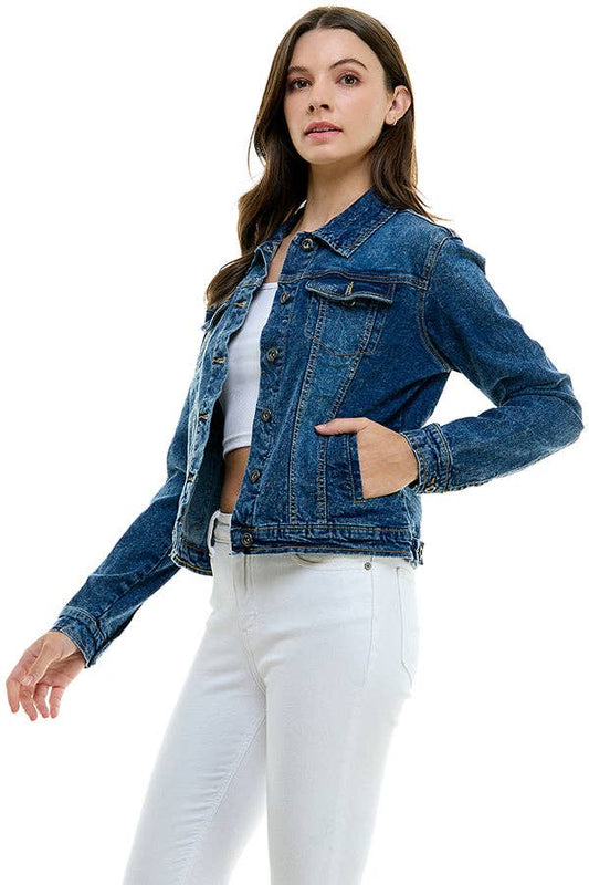 Casual Denim Jacket – Dark Wash