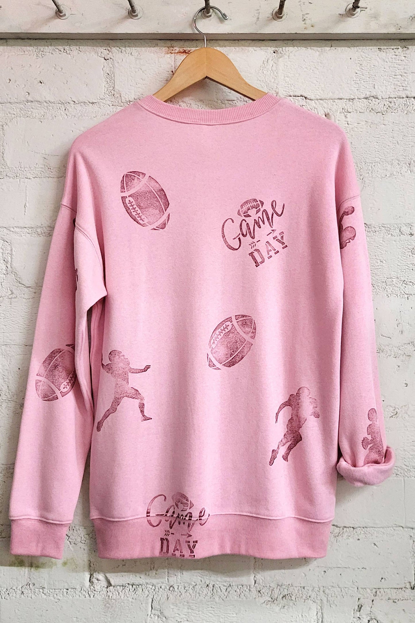 Pink Out Game Day Hand-Stamped Sweatshirt