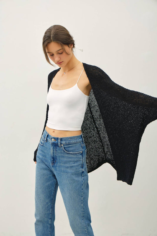 Dolman Sleeve Open Front Cardigan