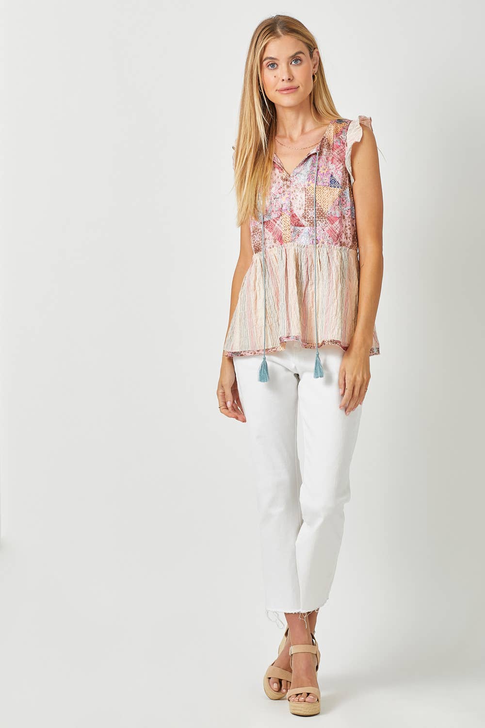 Flutter Sleeve Peplum Top