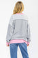 Contrast Trim Exposed Seam Sweatshirt – Pink & Grey