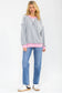 Contrast Trim Exposed Seam Sweatshirt – Pink & Grey