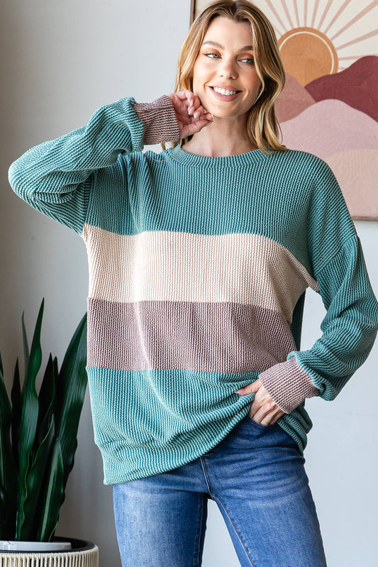 Ribbed Colorblock Top