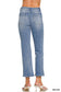 Medium Wash Cropped Straight Leg Denim Jeans