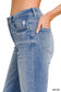 Medium Wash Cropped Straight Leg Denim Jeans