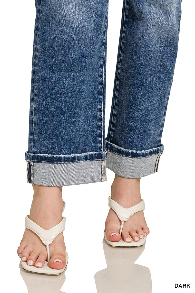 Cuffed Straight Denim