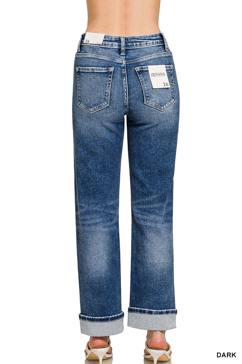 Cuffed Straight Denim