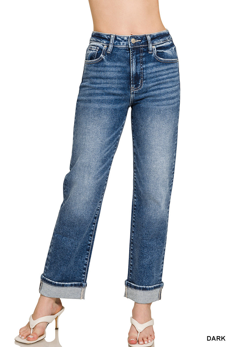 Cuffed Straight Denim