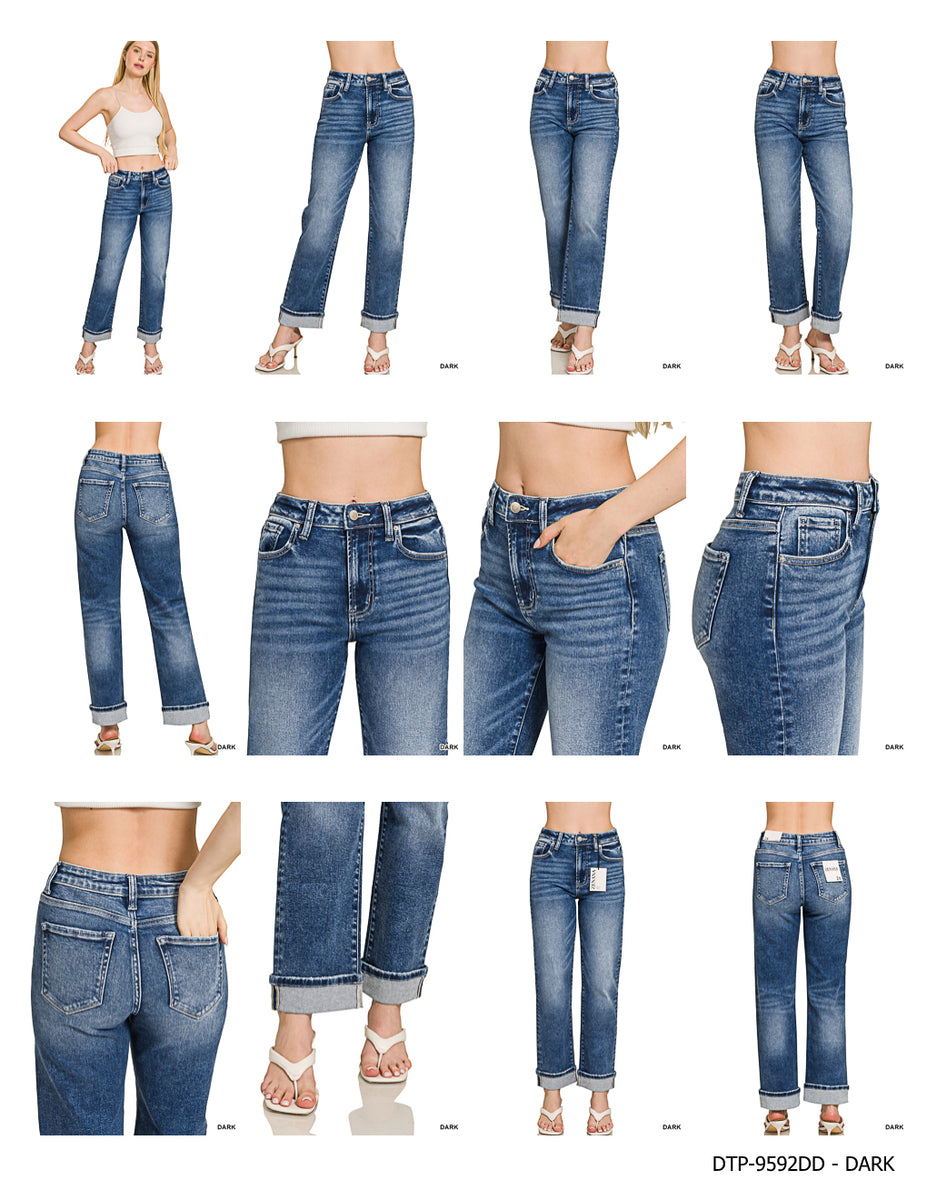 Cuffed Straight Denim