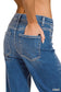 Distressed Hem Stretch Denim Pants