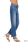 Distressed Hem Stretch Denim Pants