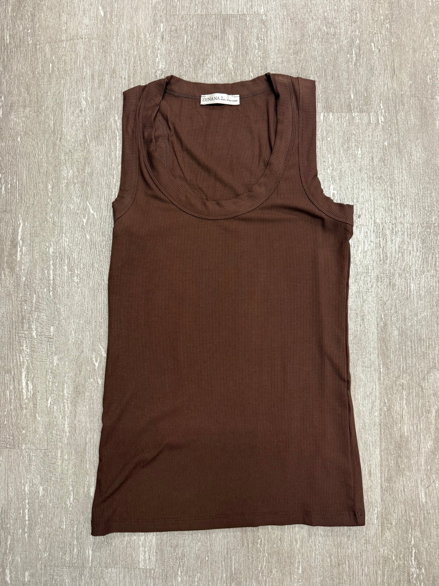 Ribbed Scoop Neck Tank Top