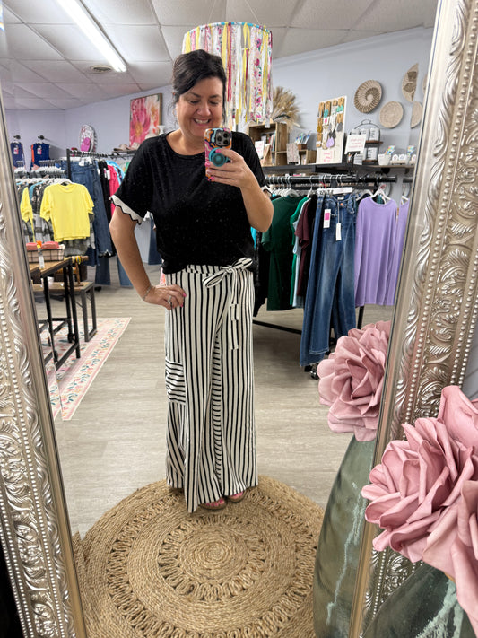 Striped Wide Leg Pants