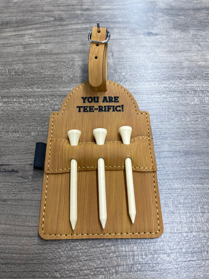 Laser Engraved Golf Bag Tee Attachment