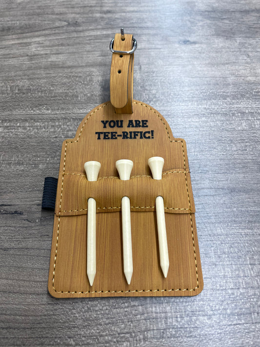 Laser Engraved Golf Bag Tee Attachment