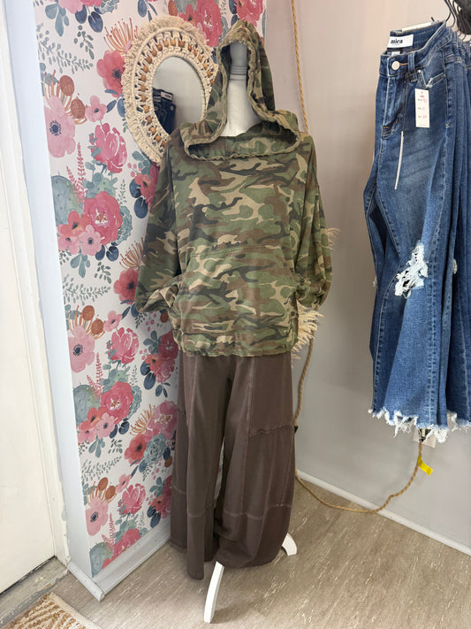 Camo Oversized French Terry Hoodie
