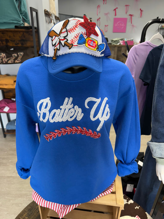 Batter Up Glitter Sweatshirt