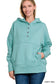 Fleece Half-Snap Button Hooded Sweatshirt