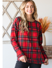 Red Holiday Plaid Pullover