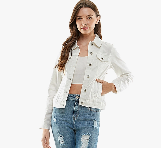 White denim jacket sales girls