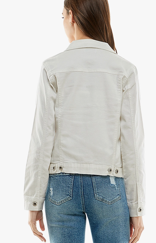 White stretch jean sales jacket