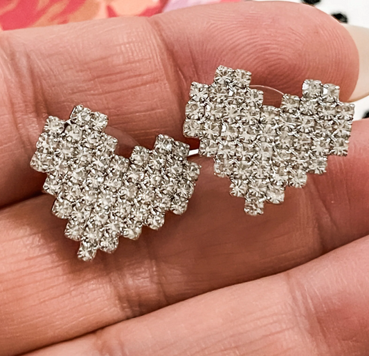 Rhinestone Heart Earrings