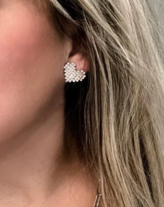 Rhinestone Heart Earrings