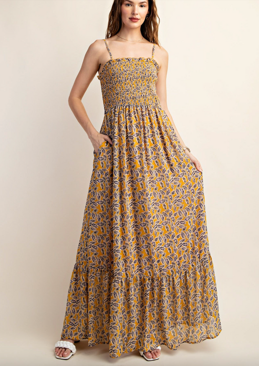 Mustard Floral Maxi