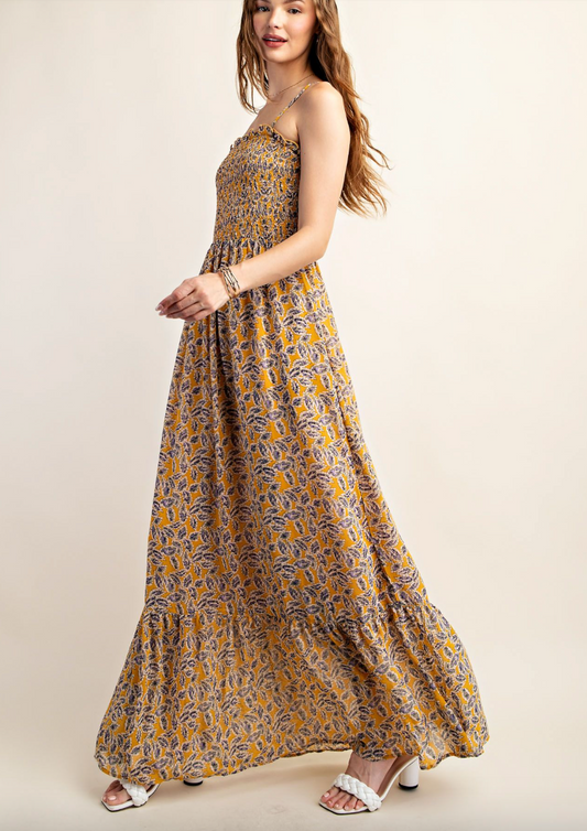 Mustard Floral Maxi