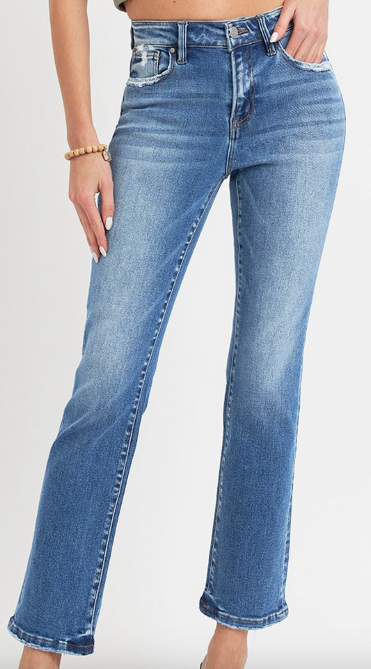 Curvy Mid-Rise Straight Jeans