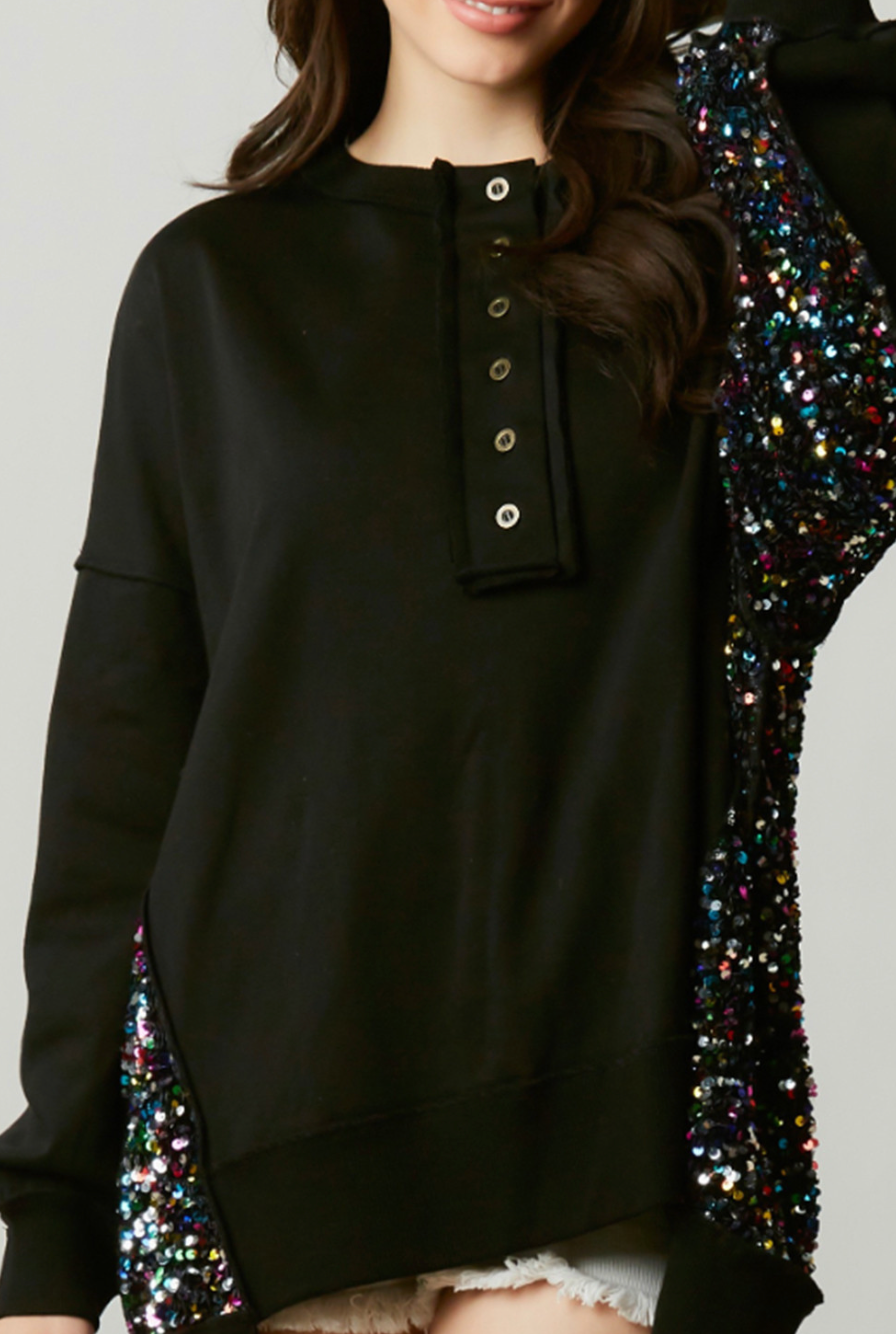 Sequin Patchwork Sweatshirt