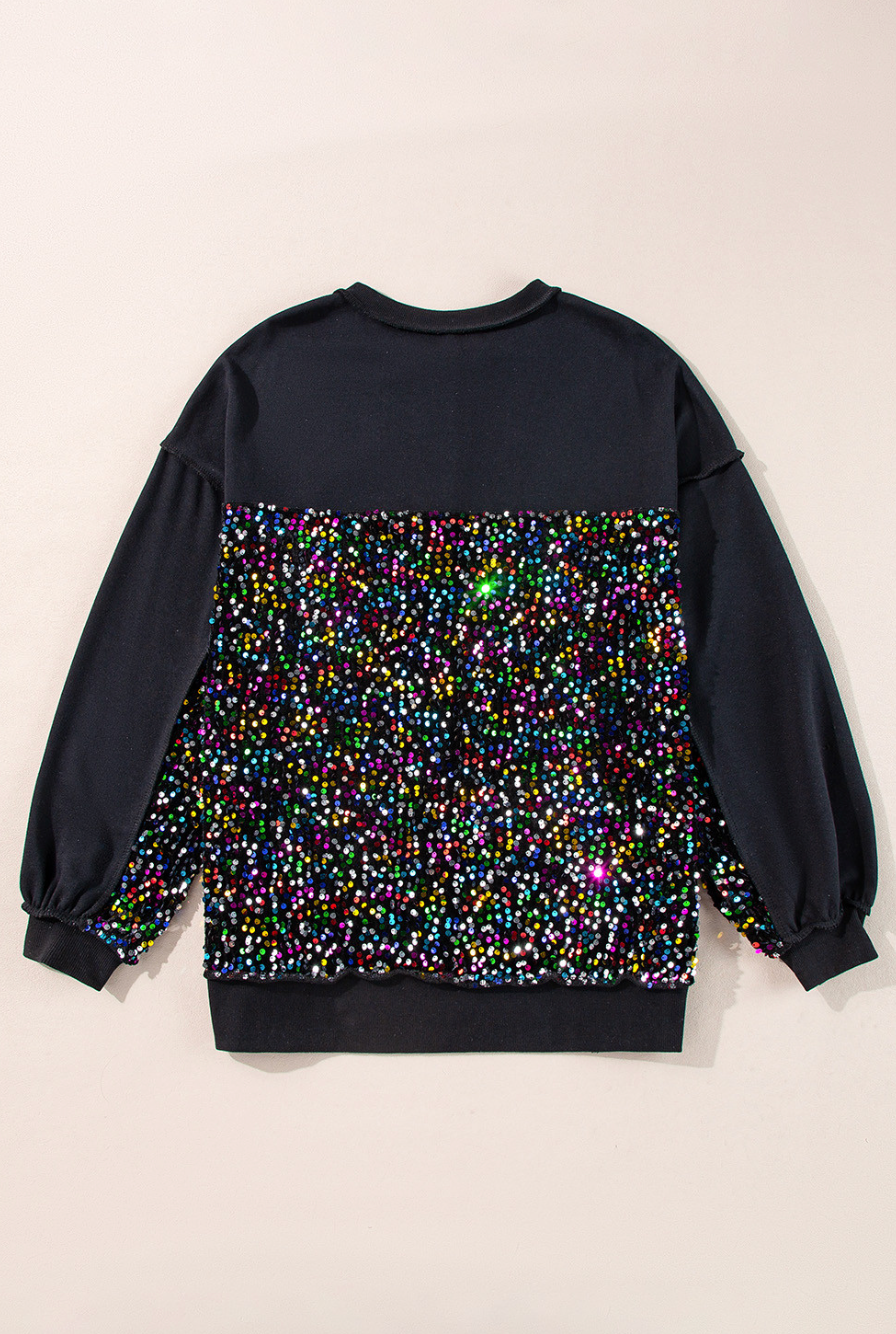 Sequin Patchwork Sweatshirt