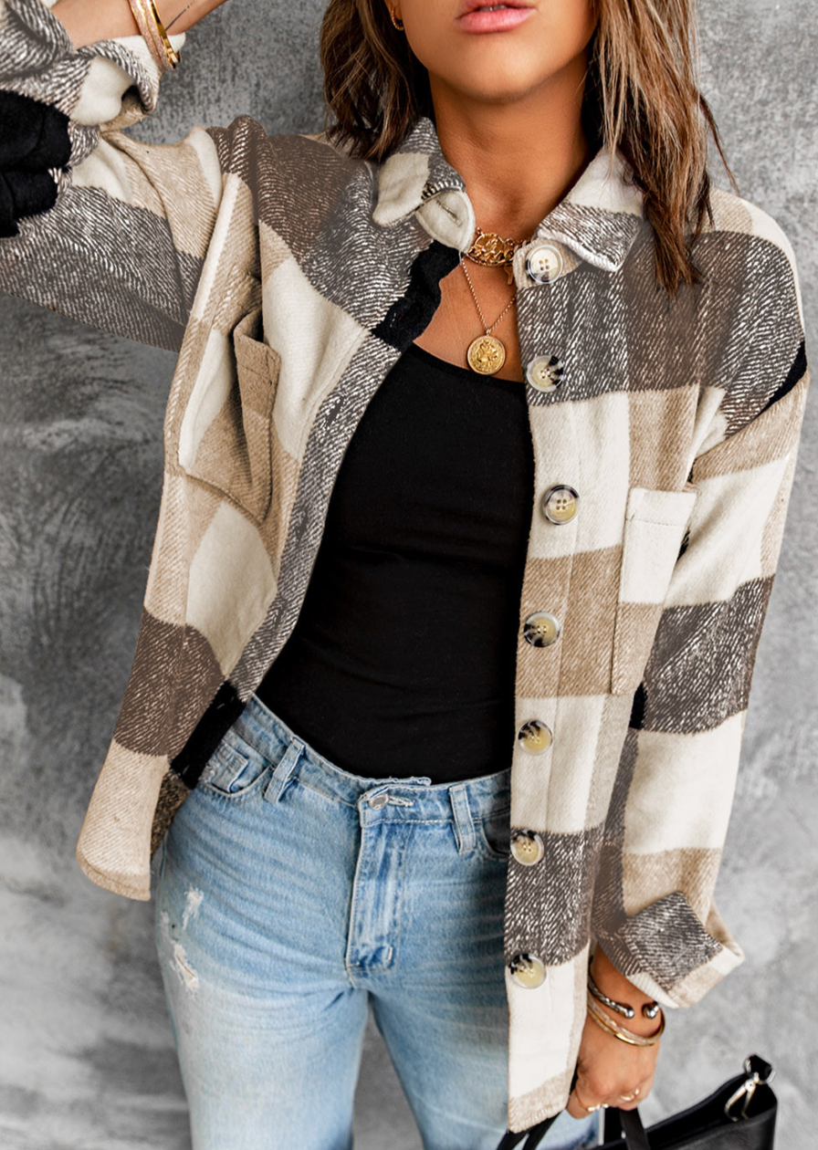 Khaki Plaid Shacket