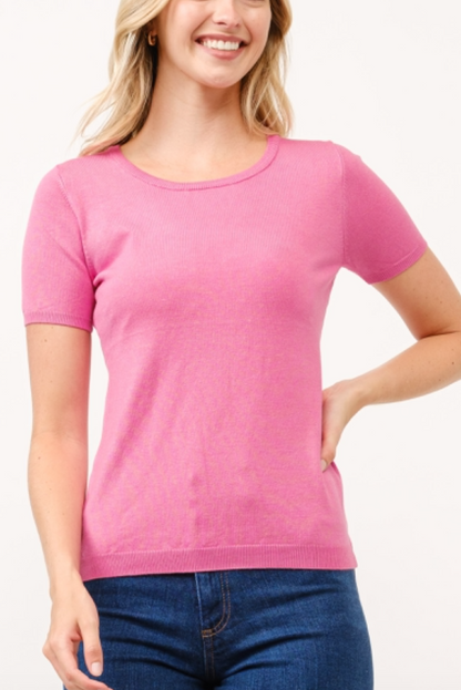 Crewneck Short Sleeve Sweater