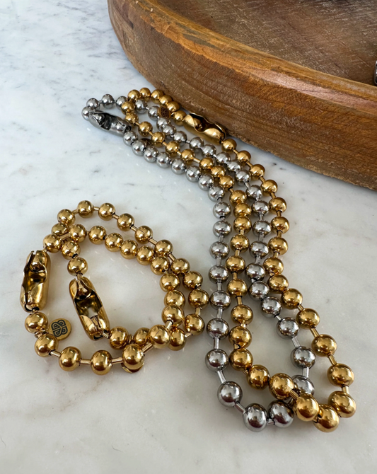 Ball Chain Necklace & Bracelet Set