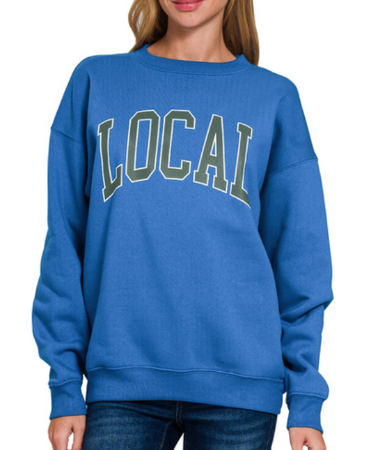 "LOCAL" Classic Blue Fleece Sweatshirt