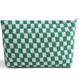 Checkered Cosmetic Makeup Pouch Clutch Bag