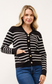 ✨ Trendy Ribbed Cardigan – Black & White Stripe ✨